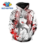 3D Print Women men hoodie Anime Long sleeve Sweatshirt DARLING in the FRANXX Zero two  Harajuku Fashion streetwear hoodies B03