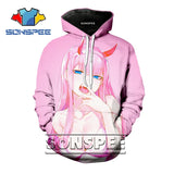 3D Print Women men hoodie Anime Long sleeve Sweatshirt DARLING in the FRANXX Zero two  Harajuku Fashion streetwear hoodies B03