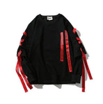 Yellow and Red Ribbons Tag Hoodies Sweatshirts Boy Men's Top Pullover Casual Hip Hop Sport for Men Letter Off Male White Black