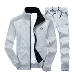 Men Sportswear Set Brand Mens Tracksuit Sporting Fitness Clothing Two Pieces Long Sleeve Jacket + Pants Casual Men's Track Suit