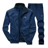 Men Sportswear Set Brand Mens Tracksuit Sporting Fitness Clothing Two Pieces Long Sleeve Jacket + Pants Casual Men's Track Suit