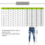 Mens Solid Color Jeans New Fashion Slim Denim Pencil Pants Hip Hop Ripped Sexy Casual Hole Ripped Design Trousers Streetwear