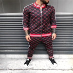 New Colorful Plaid Men Casual Zipper Set Autumn Tracksuit Set Male Sweatshirt Pocket Fashion Jackets Men Tracksuit Sets Mens set
