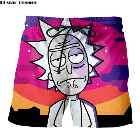 PLstar Cosmos Mens Summer Short Anime Trousers Rick and Morty Printing Casual Shorts For Men Regualr Shorts Dropshipping